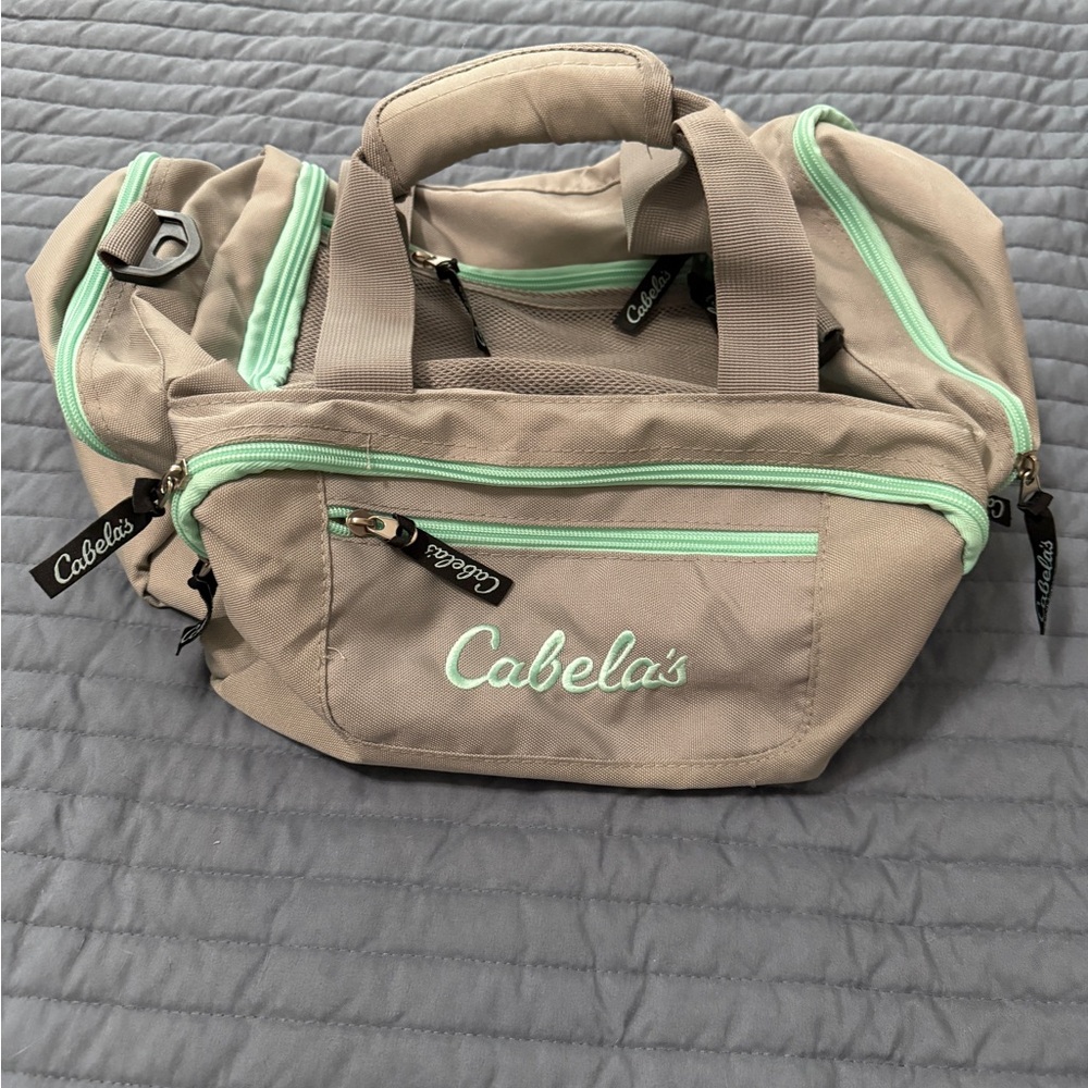 Cabela's Ghost Gray and Teal Catch-All Travel Bag
